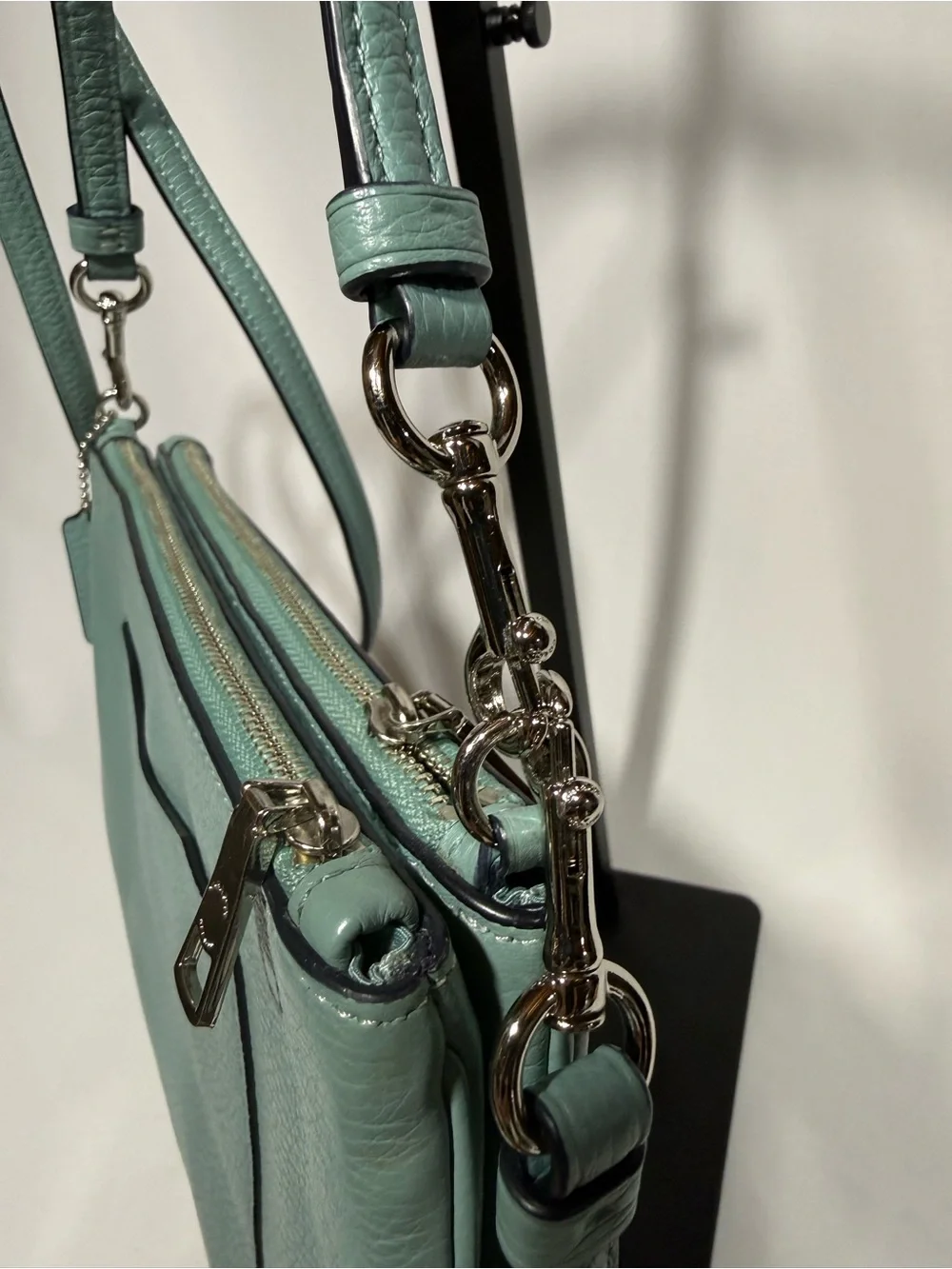 Coach Pebbled Leather Crossbody in Seafoam Green